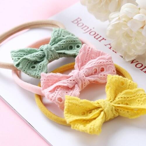 Baby Nylon Headband Hair Bows Head Bands For Girls Jacquard Hallow Hairbands Infant Toddler Cute Hair Accessories Party Headwear