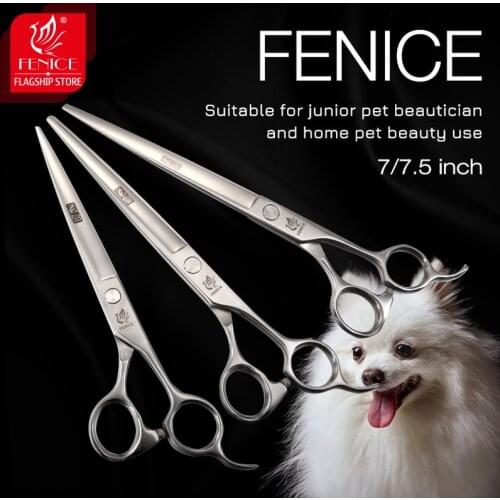 Fenice 7.0 7.5 8.0 inch professional dog cutting grooming pet scissors for dog straight grooming shears tijeras tesoura