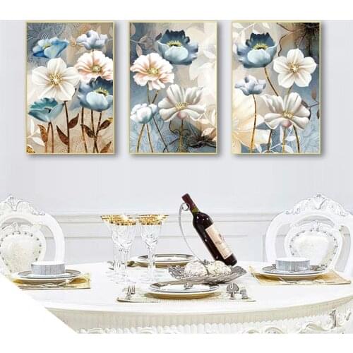 Transparent Flower 2-38 Canvas Abstract Painting Scandinavian Poster Wall Art Flowers Posters and Prints