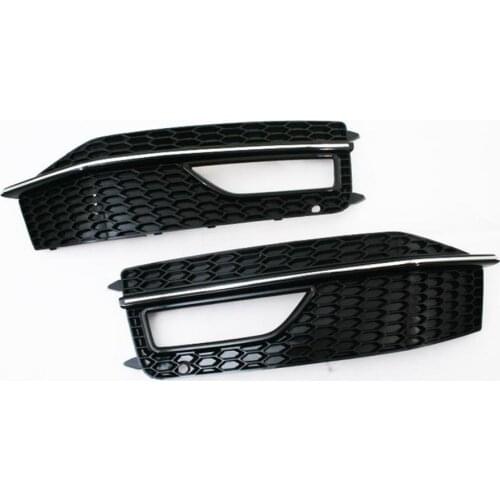 S4 Fog Light Grille With Chrome Strip For Audi A4 B8 free shipping