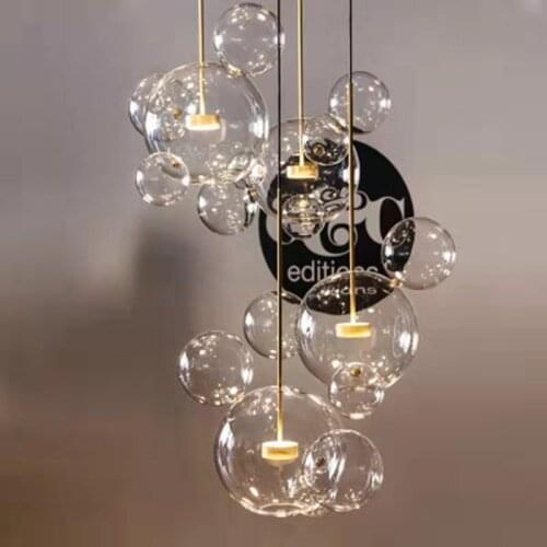 Modern Creative Soap Bubble LED Lamp Restaurant Glass Ball Lamp Molecular Living Room Bar Postmodern Simplicity Indoor Lighting