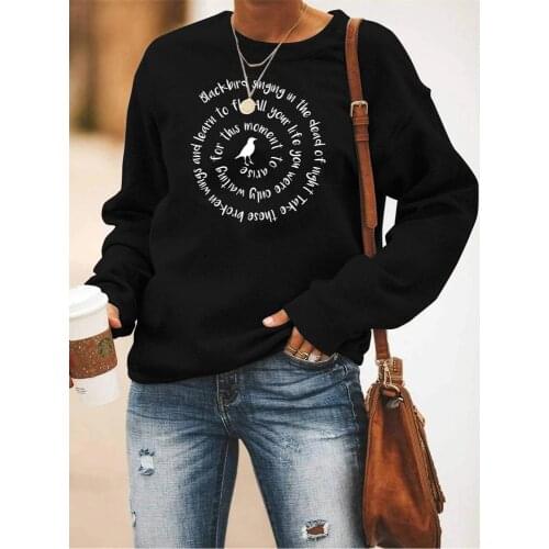 Singing In The Dead of Night Crewneck Sweatshirts Music Fans Gift Women Vintage Hoodies Women Casual Sweatshirt