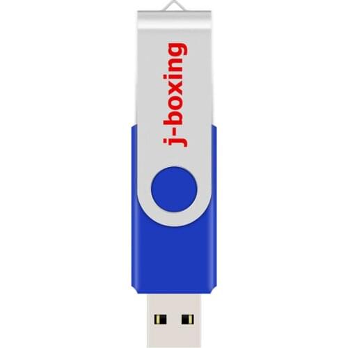 J-boxing 128GB USB Flash Metal 64GB 32GB Flash Pen Drive Swivel Memory Stick Thumb Drive for PC Laptop Mac USB 2.0 Device Blue