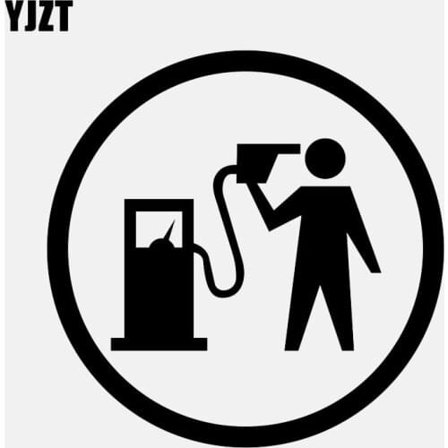 YJZT 12.7CM*12.7CM Car Sticker Funny Vinyl Decal Gas Fuel Black/Silver C3-0743