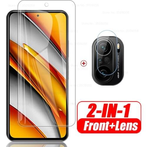 1 to 2 camera lens protector for little pocophone poco f3 f 3 3f pocof3 full screen scratch-resistant tempered glass film cover