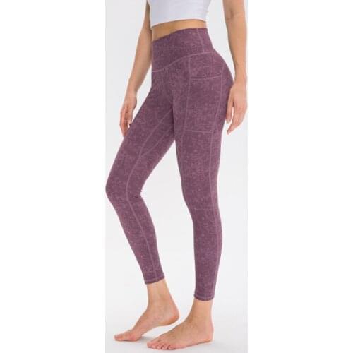 Women Printed Yoga Running Pants With Pocket Quick Dry Breathable Fitness Pant 02336-1