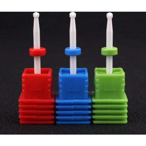 1Pcs 3/32'' Ceramic Nail Drill Bit Small Ball UV Gel Polish Remove Electric Drill Manicure Pedicure File Tools