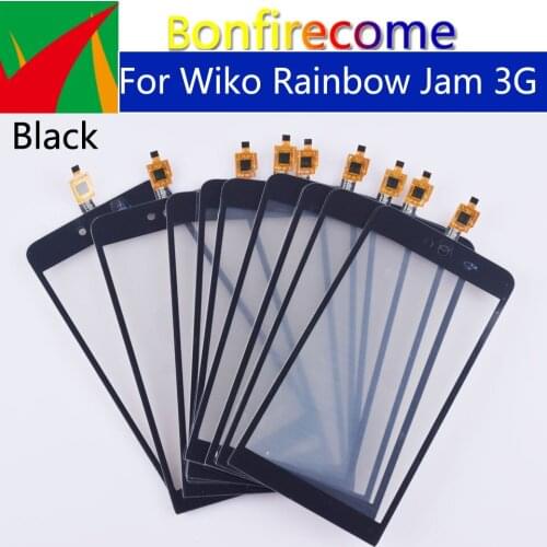 10Pcs\lot 5.0" Touchscreen For Wiko Rainbow Jam 3G Touch Screen Panel Sensor Digitizer Glass NO LCD Replacement Parts