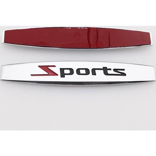 2pcs/1pair Sports 3D metal Fender side Car logo sticker Tail badge Creative decoration rear trunk emblem Accessories