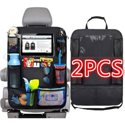 2pcs Car Seat Back Organizer 9 Storage Pockets with Touch Screen Tablet Holder Protector for Kids Children Car Accessories
