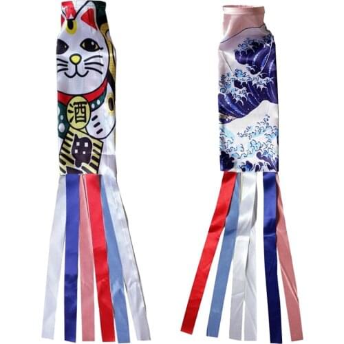 2Pcs Koi Nobori Carp Windsocks Streamers Colorful Fish Flag Decoration 70cm