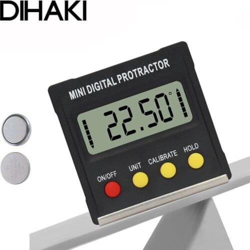360 Degree Angle Protractor Electronic Digital Protractor Bevel Inclinometer Angle Gauge Tester Measuring Tools With Magnets