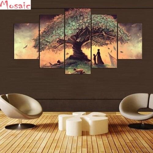 5D DIY Full Square Diamond Painting Cross Stitch "5pcs/set,Fantasy Tree Fairy tale "3D Diamond Embroidery Rhinestone Mosaic