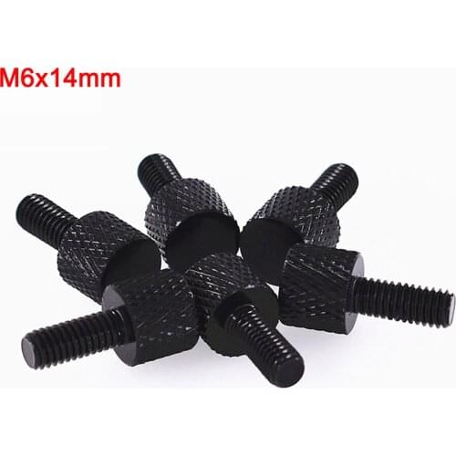 Aluminium Alloy 6061 Anodised Computer PC Case Knurled Thumb Screws Hand Tighten Turn Knob Bolts M6 x 14mm