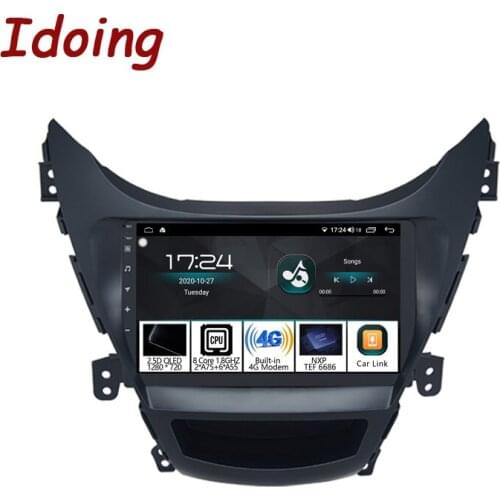 Idoing Car Radio Android Auto Video Player Navigation GPS For Hyundai Elantra 5 JK GD MD UD 2010-2016 4G+64G DSP 2.5D Head Unit