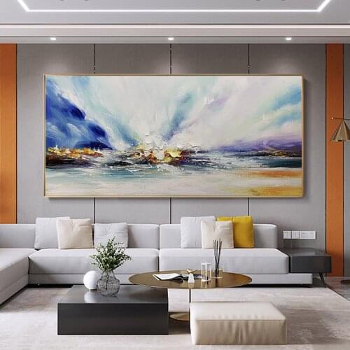 Large Canvas Painting In The Living Room Restaurant Interior Decoration Picture Wall Art Colorful Abstract Hand Painted Oil Pa