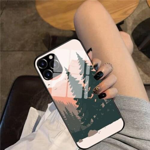 Twin Pines Phone Case Glass Phone Case For iphone 12 11 Pro Max XS XR X 8 7 Plus SE2 Case