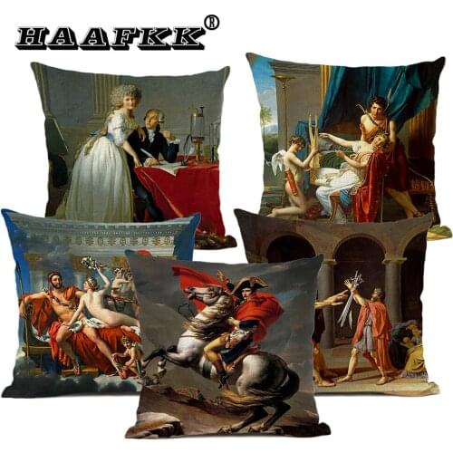 Neoclassicism Home Decorative Napoleon Oil Painting Sofa Throw Pillow Case Rome Spartacus Jacques Luis David Art Cushion Cover