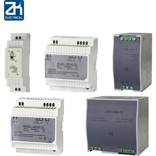 Din Rail Switching Power Supply DR-15/30/45/60/75/120/240W Single 12V24V Card Rail Mount