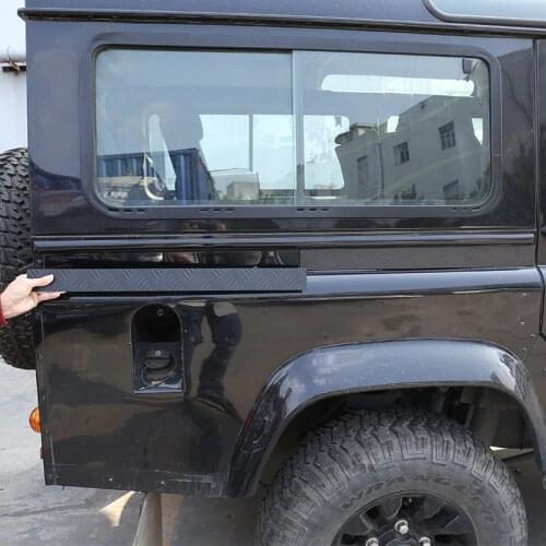 For Land Rover Defender 110 130 2004-2018 Car-styling Aluminum alloy Black Car Door Side Strips Cover Stickers Car Accessories