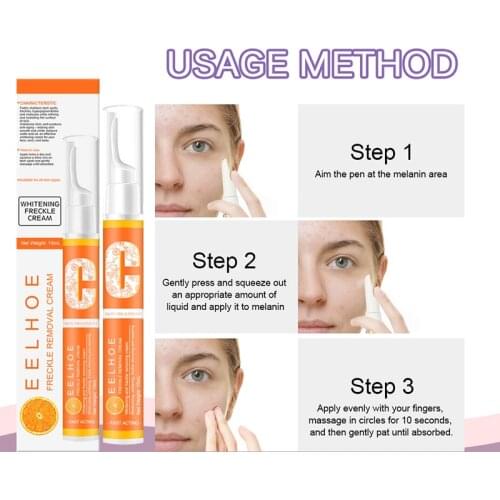 Vitamin C Whitening Freckle Cream Blemish Removal Gel Anti-Freckle Skin Anti-Aging Oil Control Shrink Pores Brightening Pen 15g