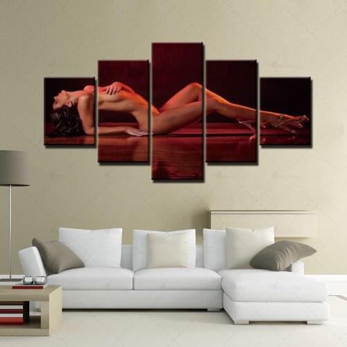 Hd Prints Home Decoration Sexy Woman Pictures Wall Artwork Modern Modular Poster 5 Pieces Painting Canvas For Living Room Framed