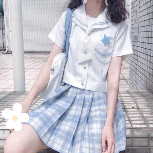 Sweet Girl Plaid School Uniform Japanese Style Student Cosplay Costumes Cute Girls JK Uniforms Classic Lolita Shirt&Skirt Set