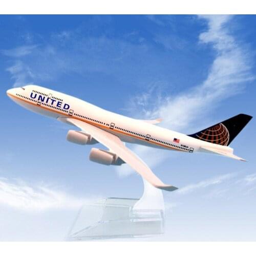 1/400 United Airliners B747 Diecast Alloy Airplane Plane Model Kids Toy Gift
