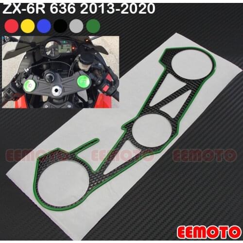 Motorcycle Motorbike Pad Triple Tree Top Clamp Upper Front End Decals Stickers For Kawasaki ZX-6R 636 ZX6R 2009-2012 2013-2020