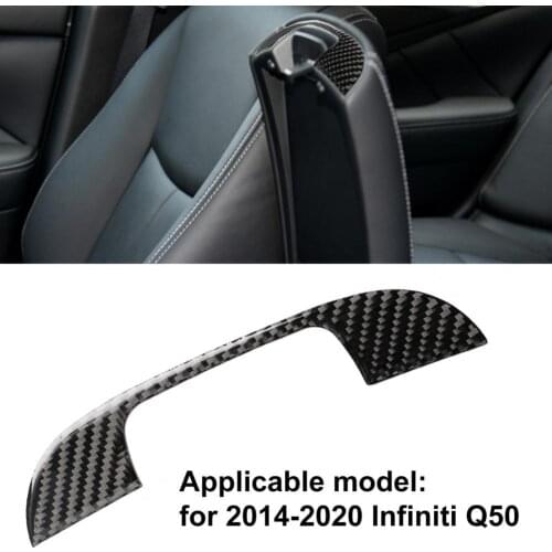 Armrest Box Sticker Waterproof Dust-proof Carbon Fiber Black Armrest Box Cover for Infiniti Q50 2014-2020 Interior Mouldings