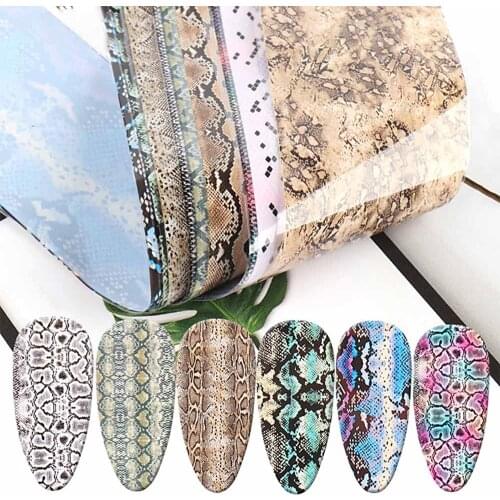New 1bag nail art Stickers sky paper popular snake pattern laser starry sky transfer stickers nail DIY decoration