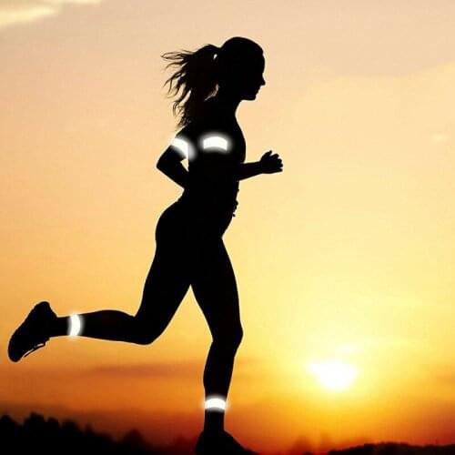 1pc Reflective Safe Armband Single Strap Adjustable Wrist Leg Warning Belt Bracelet Wristband Night Running Warning Safety Tools