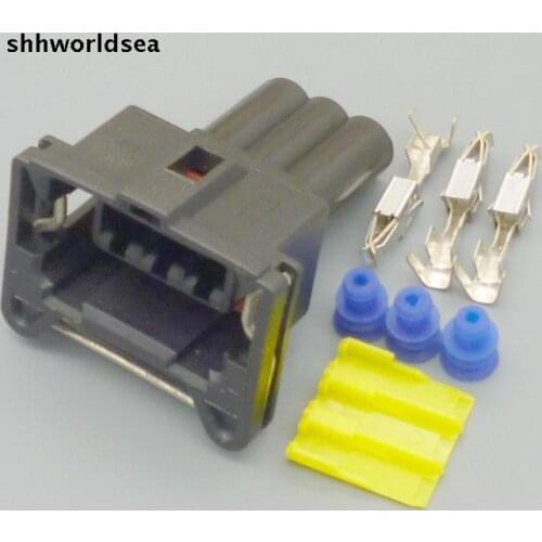 Shhworldsea 4/15/50/100sets 3 pin 3 Way 3.5MM car sensor plug Auto waterproof Electrical female connector socket with terminal