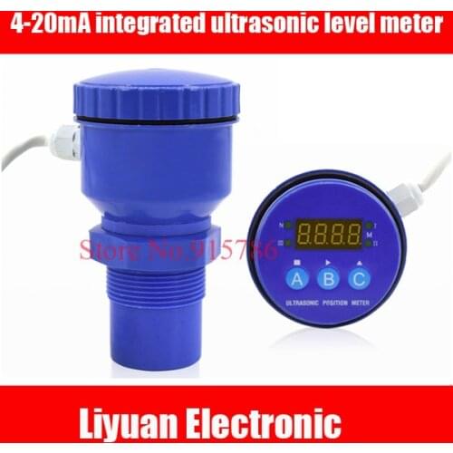 4-20mA integrated ultrasonic level meter/0.36"LED Display ultrasonic sensor / non-contact level measurement device