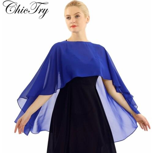 Fashion Chiffon Women Ladies Sun Cape Soft Lightweight High Low Shawl Wedding Capes Shrug Bridal Party Long Shawl and Wraps