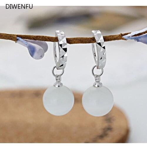 2021 Natural Opal S925 Sterling Silver 10mm Bread Ball Freshwater Cultured Pearl Jewelry Stud Earrings for Women Wedding Gift