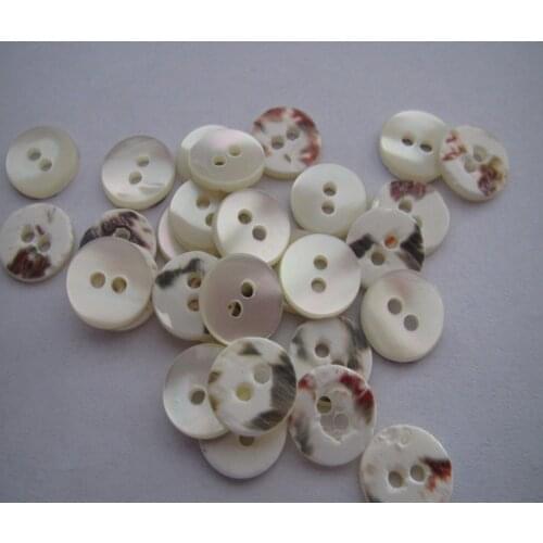 Free shipping 10mm flat trocas shell two holes mother of pearl shell button natural white color customed shell 100pcs