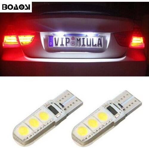 BOAOSI 2x No Error For Toyota Corolla Avensis Yaris Rav4 Auris Hilux Prius White LED License Number Plate Light Lamp