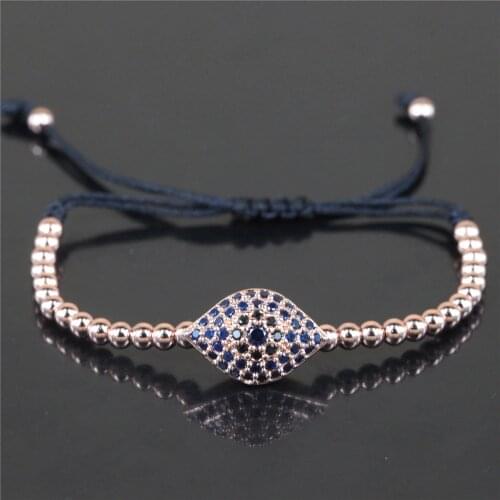 Brand Anil Arjandas Men Evil Eye Bracelet,Black Tone Micro Pave Black CZ pumped eye Beads Briading Men Macrame Bracelets