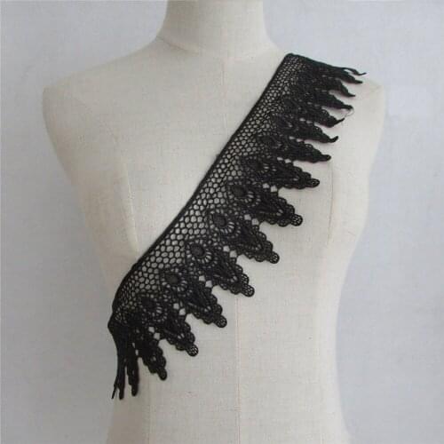 Black and white section with applique fabric embroidery sewing barcode DIY craft supplies material accessories 1 meter for sale