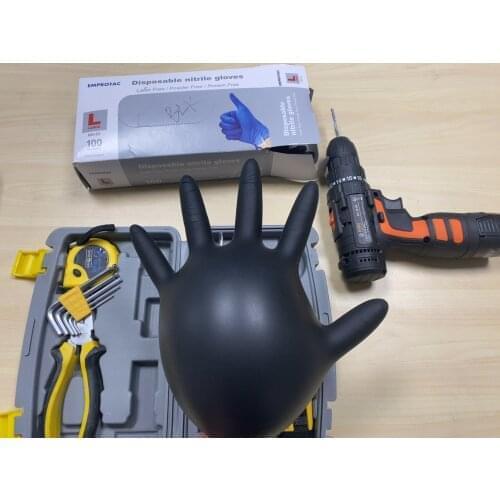 Black Disposable Nitrile Gloves Work Food Cooking Gloves Kitchen Waterproof Cleaning Gloves Protein Free Latex Free 20pcs to100p