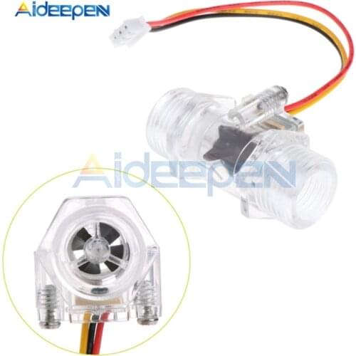 DC 5-15V G1/2" DN15 Transparent Water Flow Sensor Switch Meter Hall Flow Sensor Indicator Counter Full Copper Water Flow Sensor