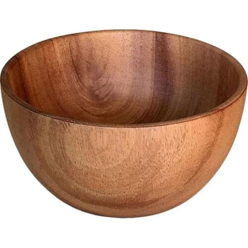 1pc 8X6CM Wooden Fruit Salad Bowl Japanese Style Noodle Rice Soup Bowl Craft Decoration Kitchen Utensil Tableware