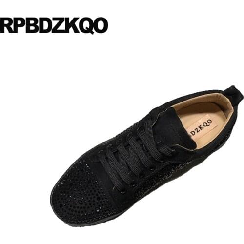 Designer Shoes Women Luxury 2021 Black 11 Rivet Fashion 12 44 Sneakers Silver Flats Rhinestone Shallow Metal Suede Trainers Stud