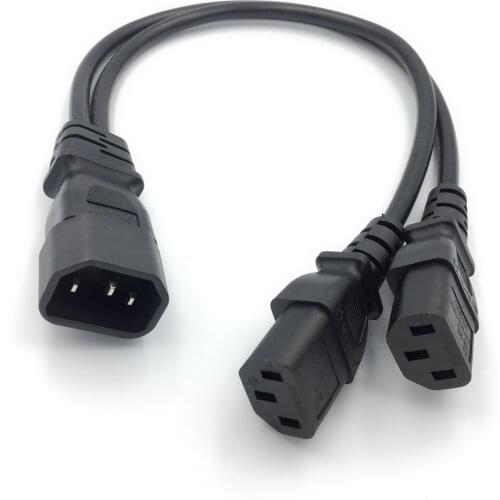 Dual C13 Power Cord Cable IEC 320 C14 to 2xC13 Splitter Cord IEC 320 Male to 2 Female Adapter C14 power extension cord 0.3M