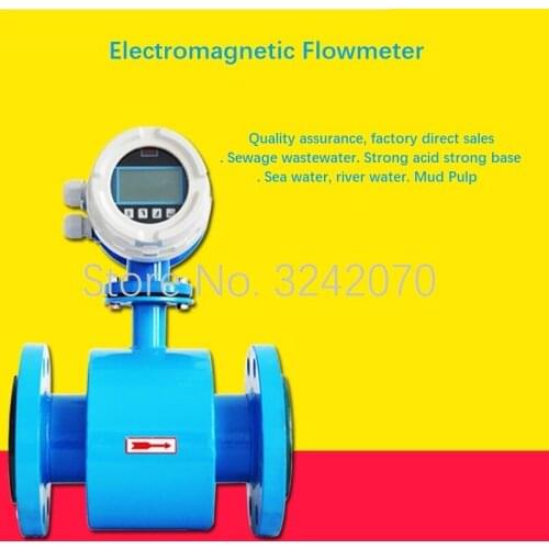 Electromagnetic flowmeter, liquid water, digital display sensor, split pipeline type sewage metering, manufacturers warranty, o