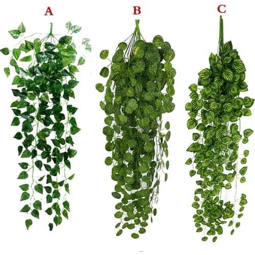 1Pcs Artificial Fake Hanging Vine Plant Leaves Garland Home Garden Wall Decoration Green May23 Drop Shipping