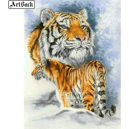 Full square 5d diamond painting tiger cross stitch animal 3d round diamond art resin mosaic embroidery sticker