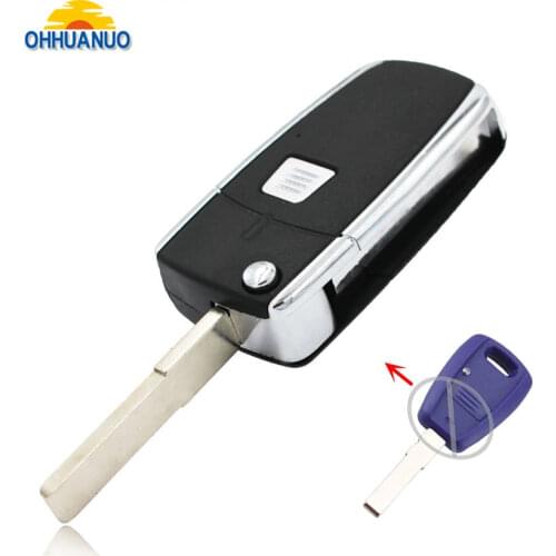 1 Button Remote Car Key Shell Cover Conversion Folding Type Kit Fits For Fiat Punto Bravo Doblo