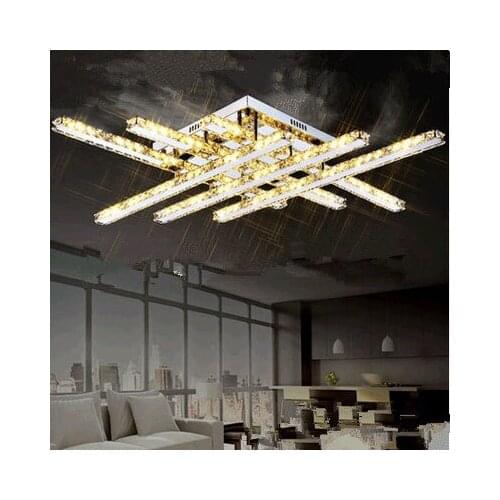 Creative simplicity LED Ceiling Lighting Fixtures with Clear K9 Crystal 86.8*86.8 *12.5cm 110-220V free shipping Ceiling lamps